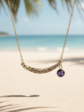 Hawaiian Heirloom Birthstone Necklace | Personalized Birthstone Pendant Necklace